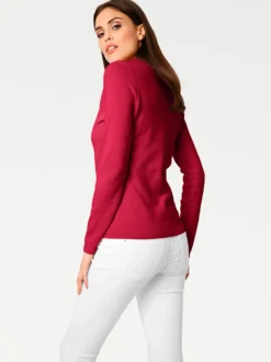 V-Ausschnitt-Pullover aus reiner Baumwolle