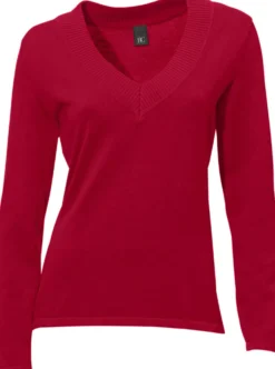 V-Ausschnitt-Pullover aus reiner Baumwolle