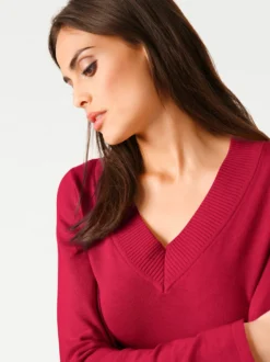 V-Ausschnitt-Pullover aus reiner Baumwolle