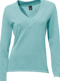 V-Ausschnitt-Pullover aus reiner Baumwolle