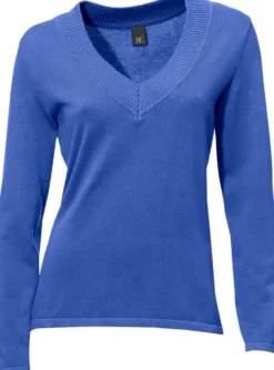 V-Ausschnitt-Pullover aus reiner Baumwolle