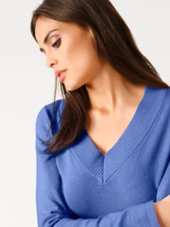 V-Ausschnitt-Pullover aus reiner Baumwolle