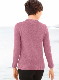 V-Ausschnitt-Pullover in Bouclé-Qualität