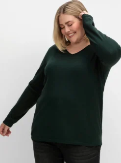 V-Ausschnitt-Pullover in flauschiger Qualität