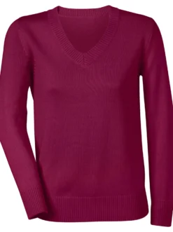 V-Ausschnitt-Pullover mit Baumwolle