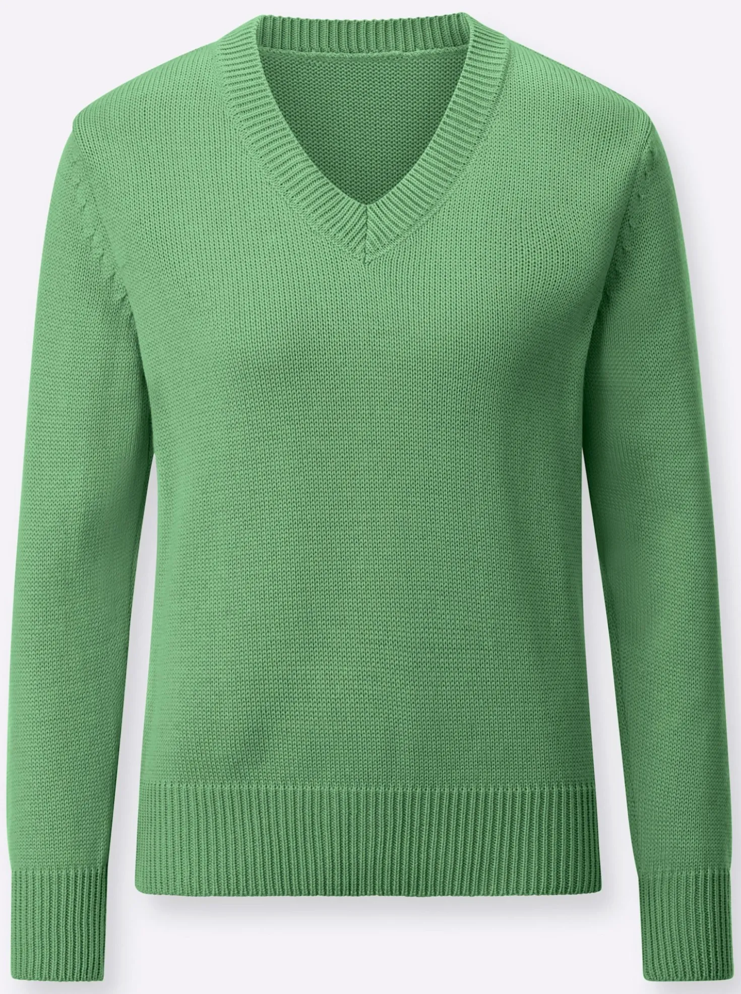 V-Ausschnitt-Pullover mit Baumwolle