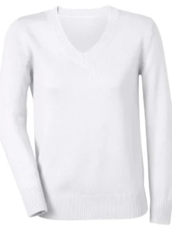V-Ausschnitt-Pullover mit Baumwolle