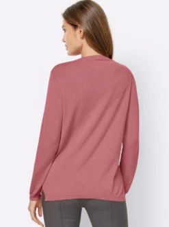 V-Ausschnitt-Pullover mit Biesen vorne