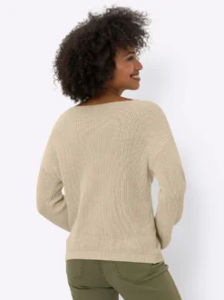 V-Ausschnitt-Pullover mit Spitze