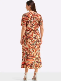 Volantkleid mit Schmetterlingsprint