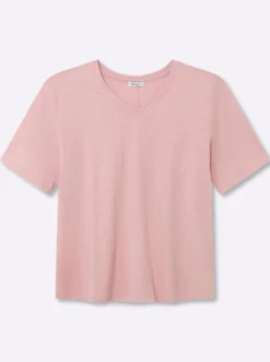 V-Shirt in Flammgarn-Optik