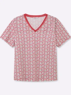 V-Shirt mit Alloverdruck