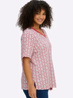 V-Shirt mit Alloverdruck