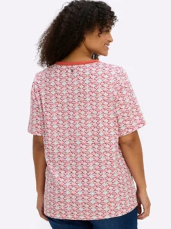 V-Shirt mit Alloverdruck