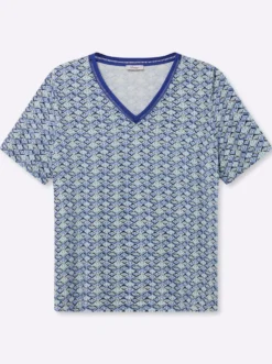 V-Shirt mit Alloverdruck
