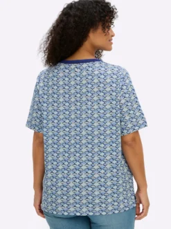 V-Shirt mit Alloverdruck