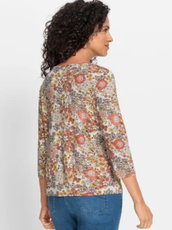 V-Shirt mit Blütenmuster