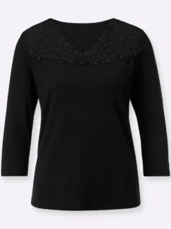 V-Shirt mit Blütenspitze