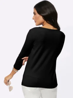 V-Shirt mit Blütenspitze
