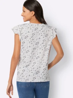V-Shirt mit Schmetterling-Muster