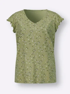 V-Shirt mit Schmetterling-Muster