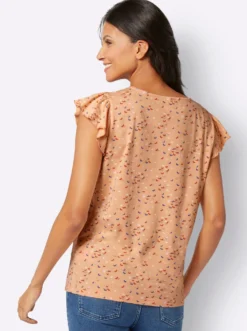 V-Shirt mit Schmetterling-Muster