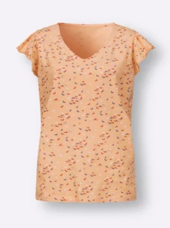 V-Shirt mit Schmetterling-Muster