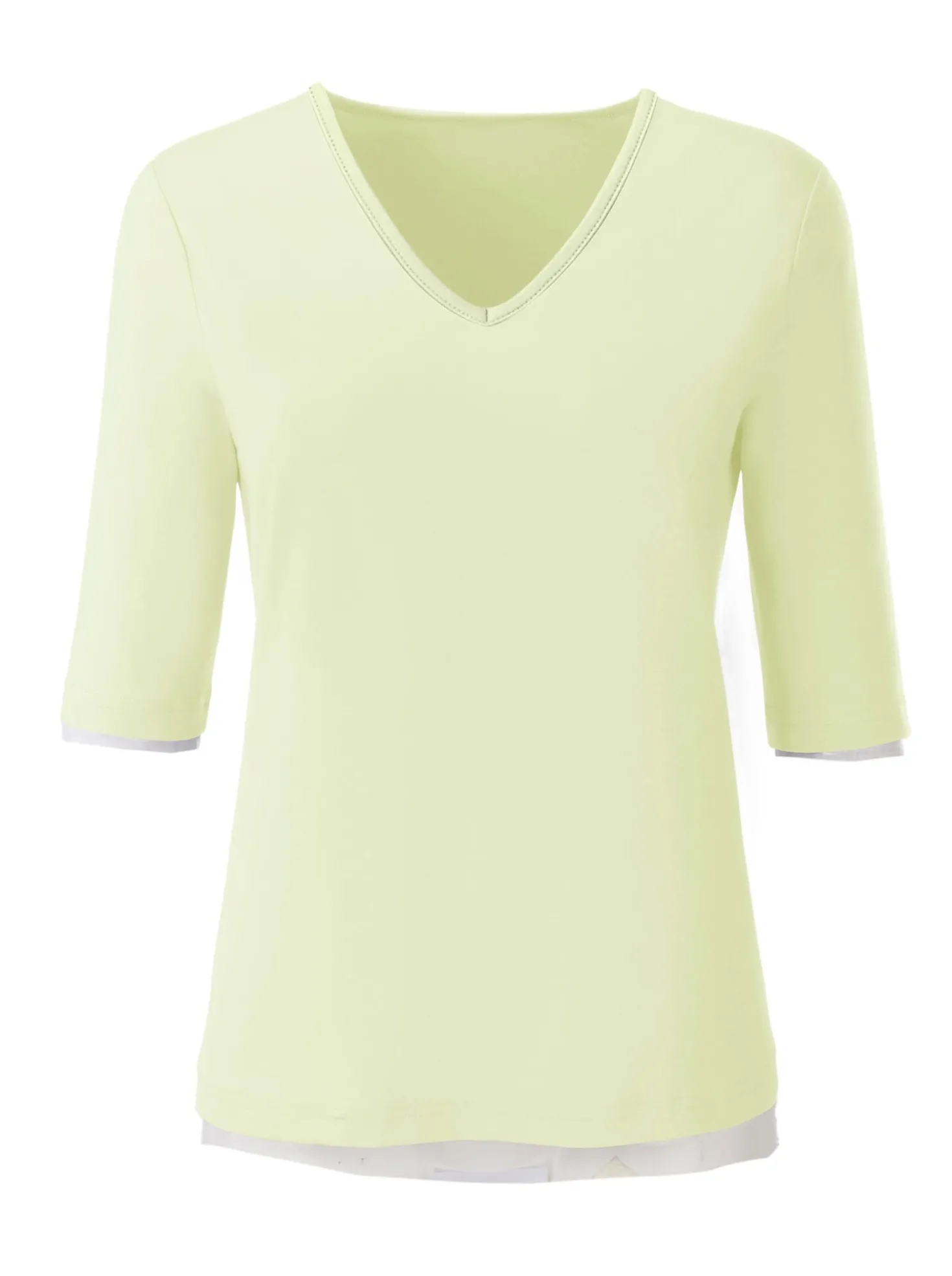 V-Shirt mit V-Ausschnitt, pflegeleicht