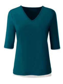 V-Shirt mit V-Ausschnitt, pflegeleicht