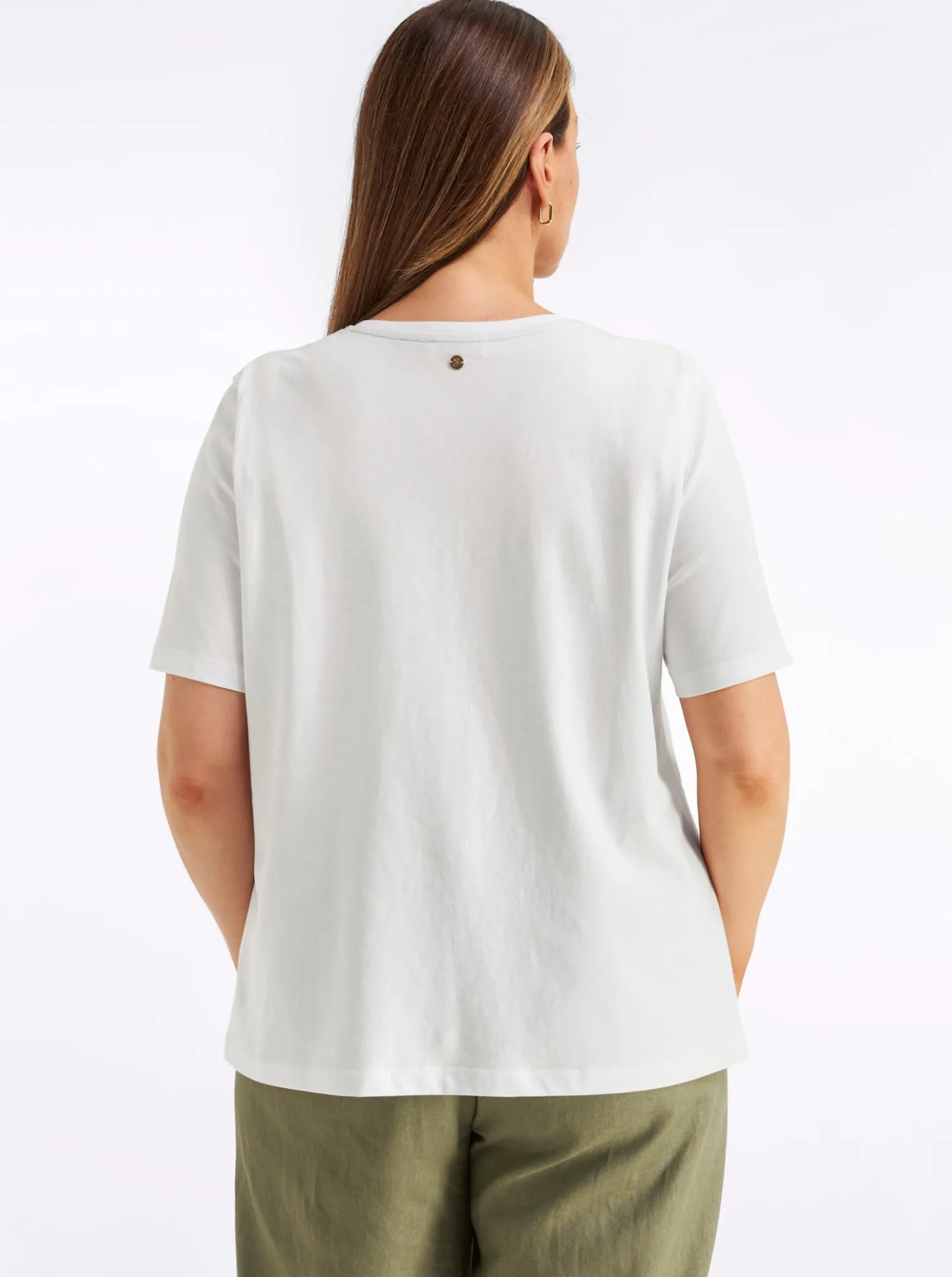 V-Shirt mit Wordingprint und Pailletten