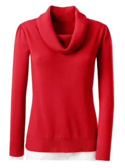 Wasserfallpullover im Baumwoll-Viskose-Mix