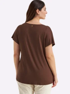 Wasserfallshirt mit überschnittenen Ärmeln