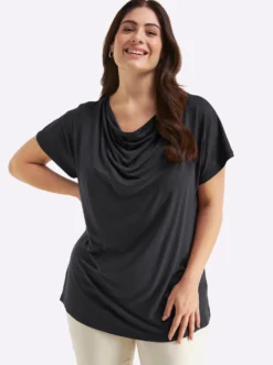 Wasserfallshirt mit überschnittenen Ärmeln