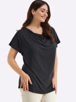 Wasserfallshirt mit überschnittenen Ärmeln