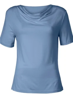 Wasserfallshirt mit kurzen Ärmeln