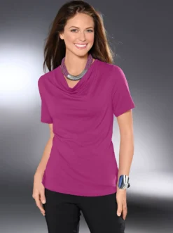 Wasserfallshirt mit kurzen Ärmeln