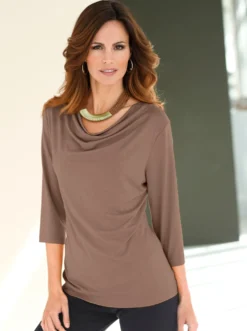 Wasserfallshirt mit 3/4-langen Ärmeln