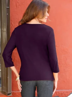 Wasserfallshirt mit 3/4-langen Ärmeln