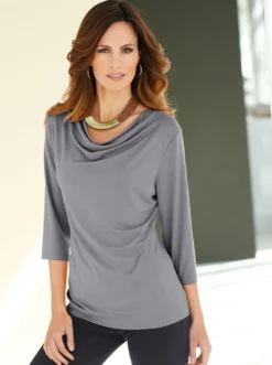 Wasserfallshirt mit 3/4-langen Ärmeln