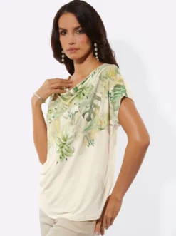 Wasserfallshirt mit platziertem Druckmuster