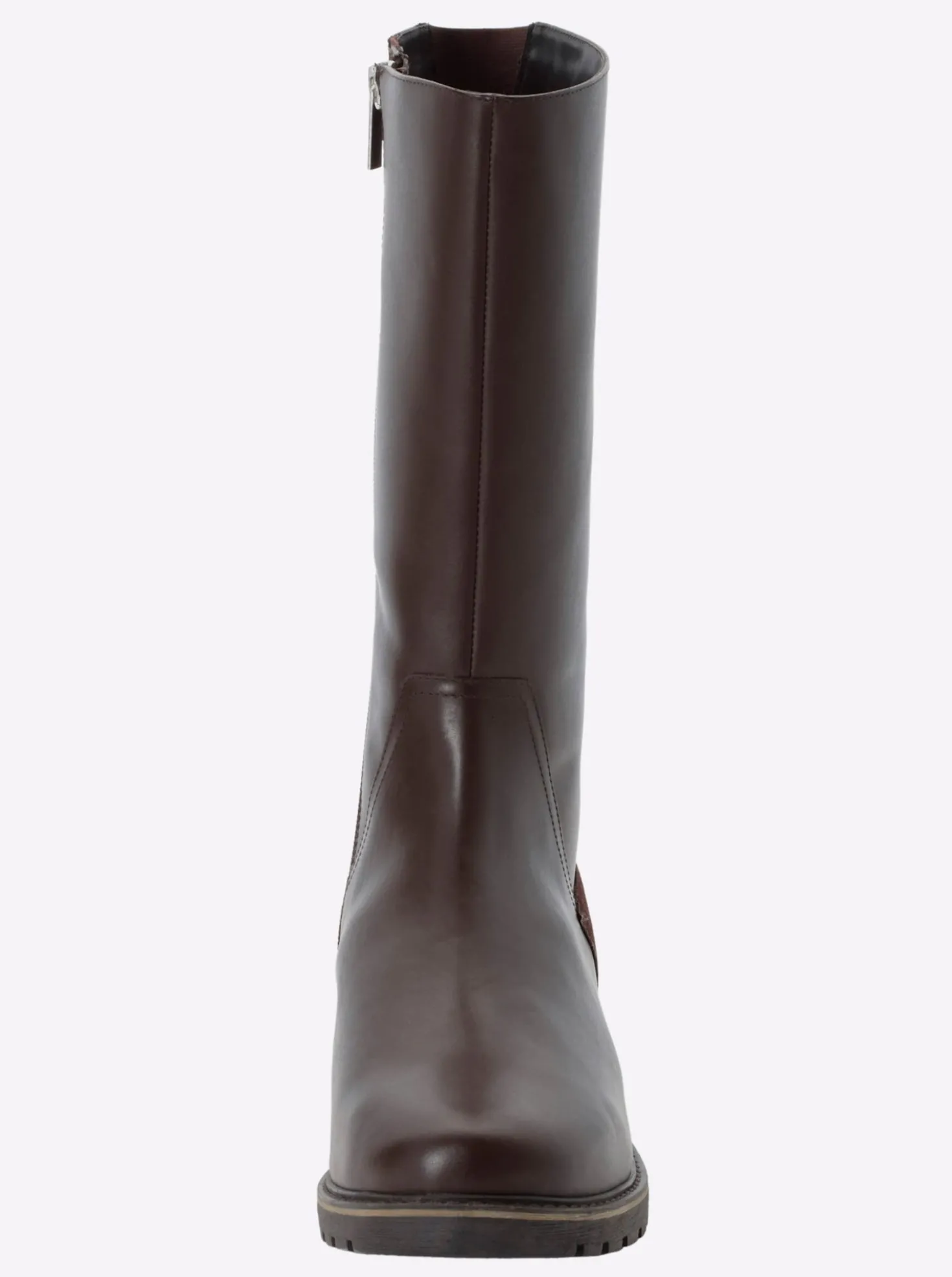 Weitschaftstiefel aus Rinds- und Veloursleder