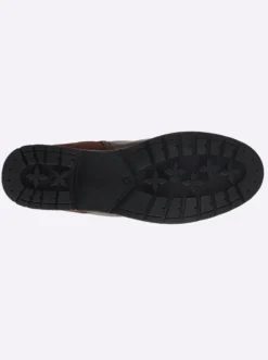 Weitschaftstiefel aus Rinds- und Veloursleder