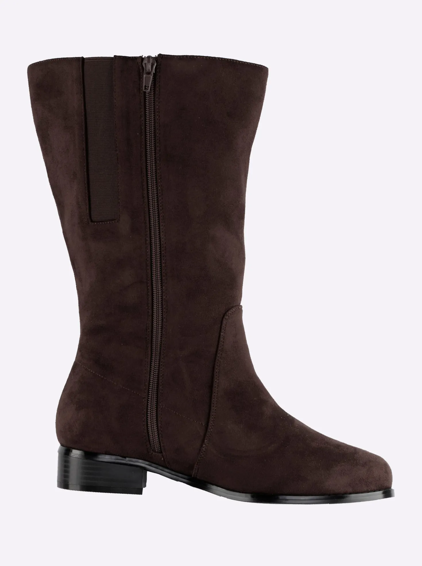 Weitschaftstiefel in Wildleder-Optik