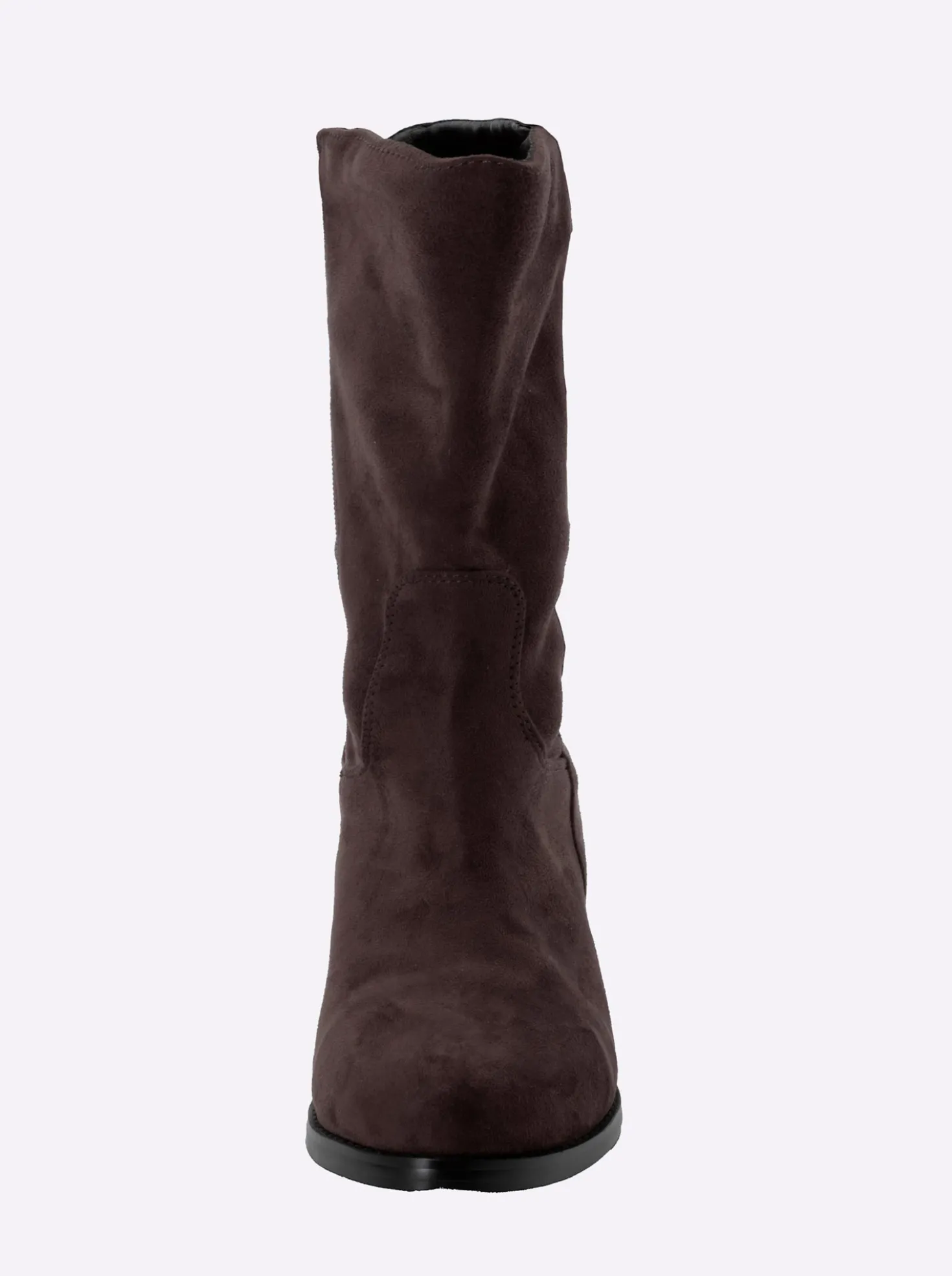 Weitschaftstiefel in Wildleder-Optik