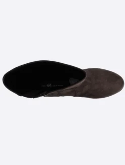 Weitschaftstiefel in Wildleder-Optik
