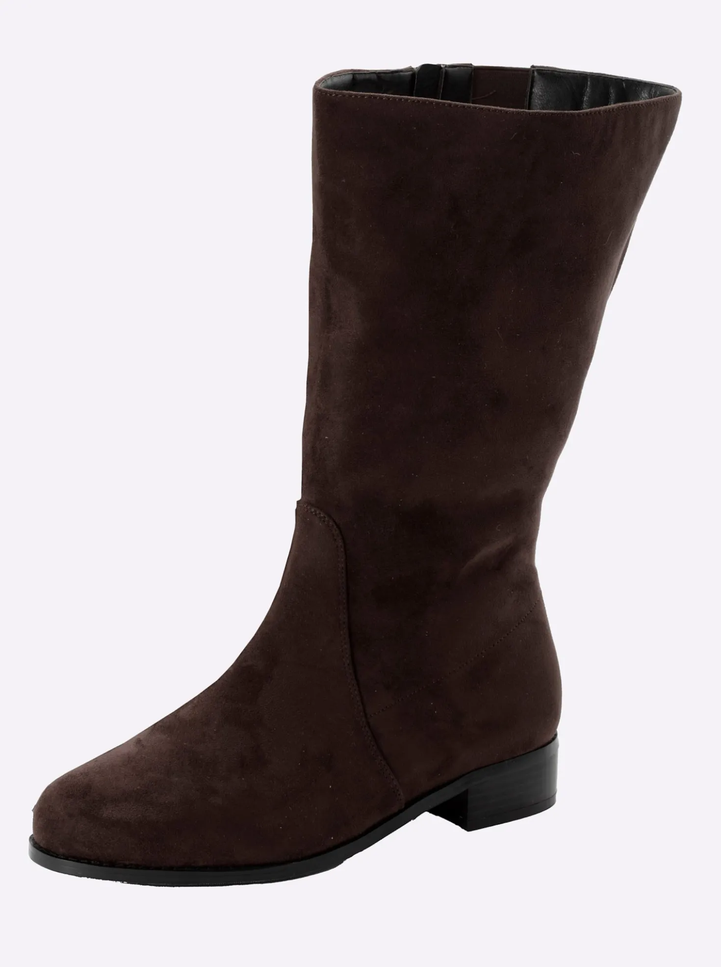 Weitschaftstiefel in Wildleder-Optik