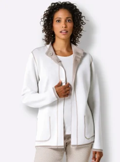 Wendejacke aus Jacquard-Feinstrick