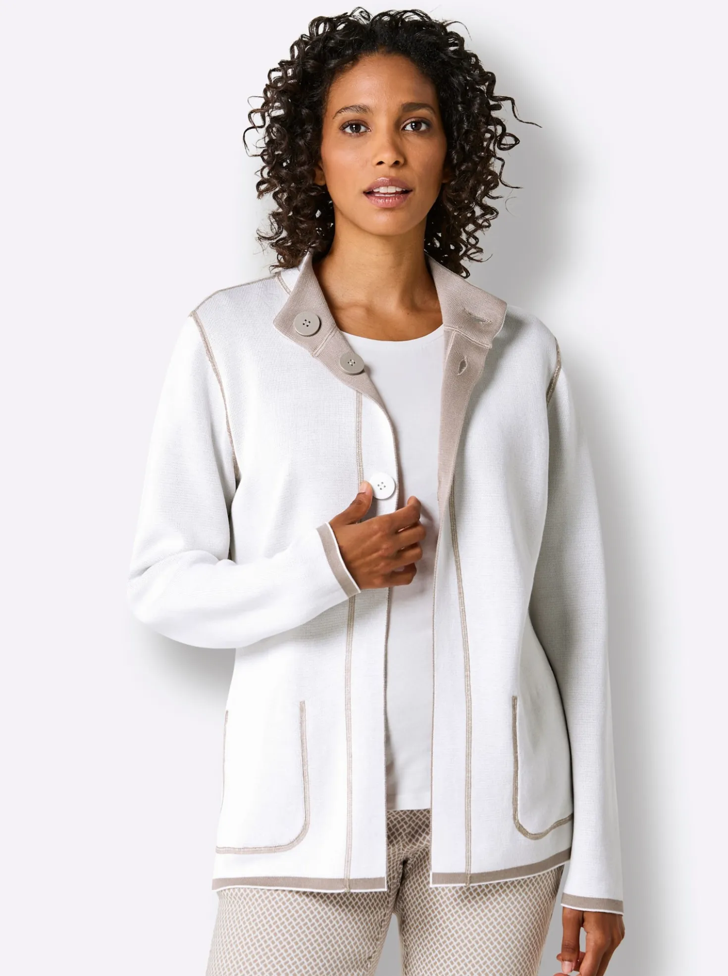 Wendejacke aus Jacquard-Feinstrick