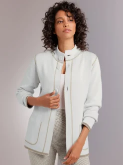 Wendejacke aus Jacquard-Feinstrick