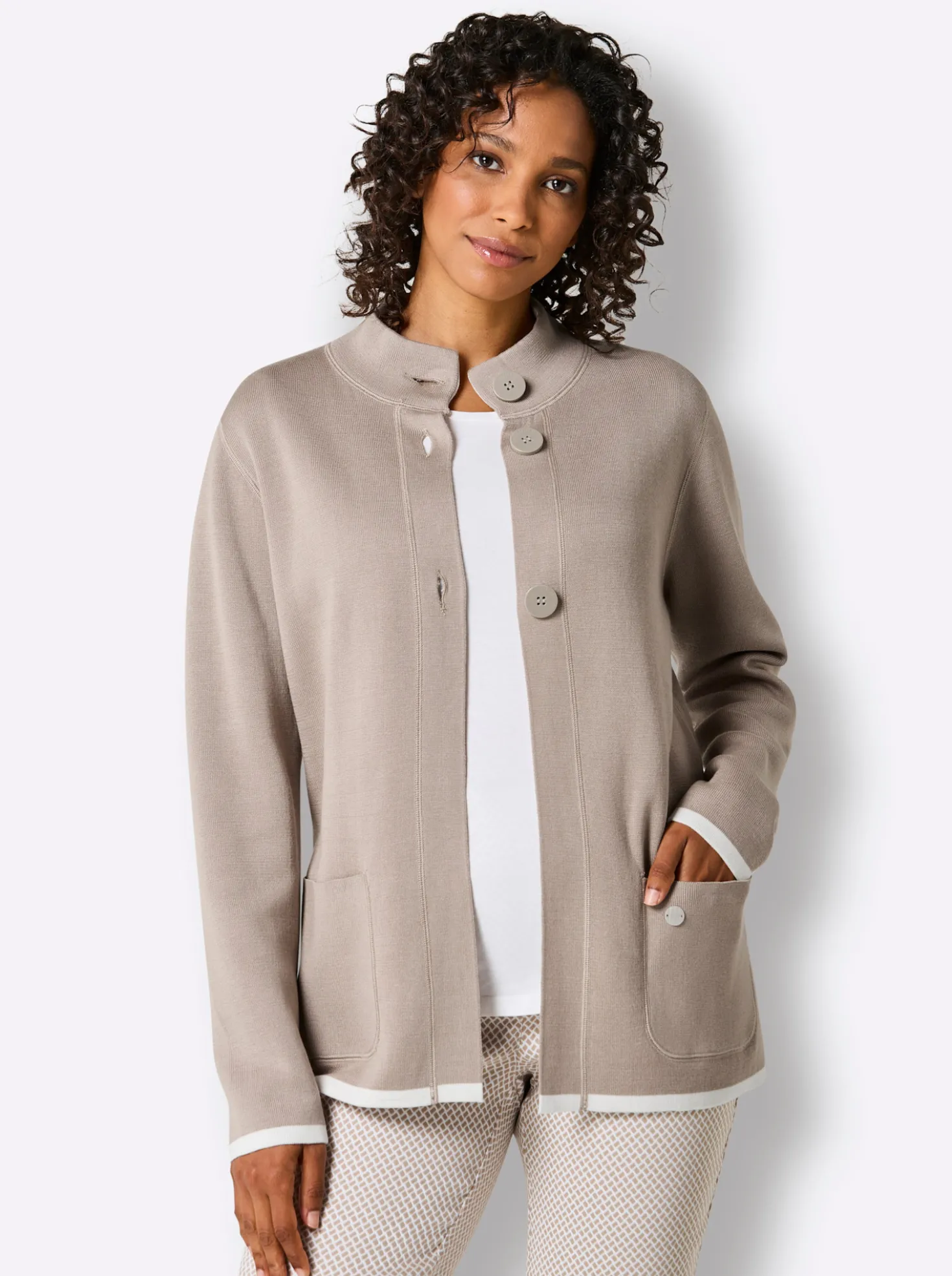 Wendejacke aus Jacquard-Feinstrick